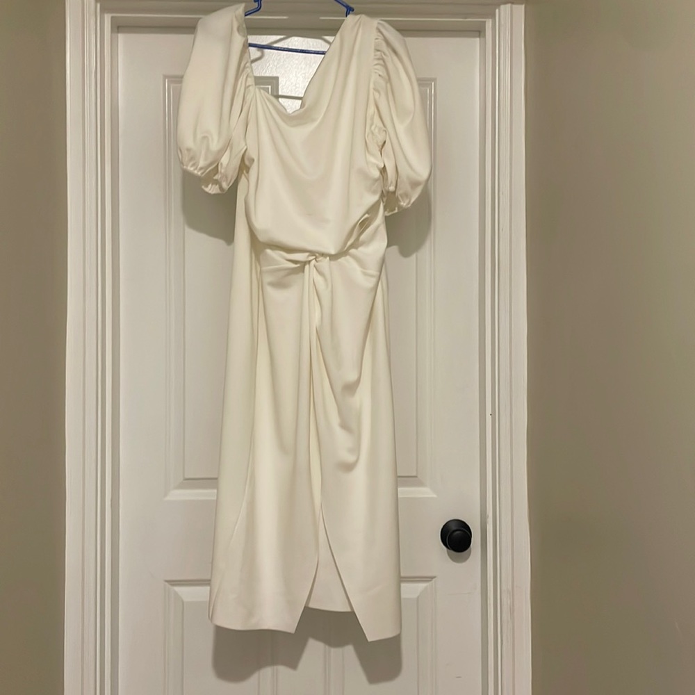 White midi dress